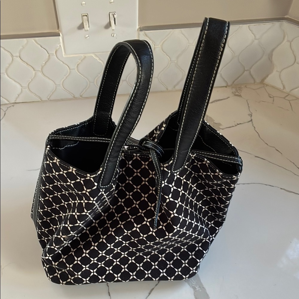 Talbots Black and White Fabric Purse - Picture 2 of 6